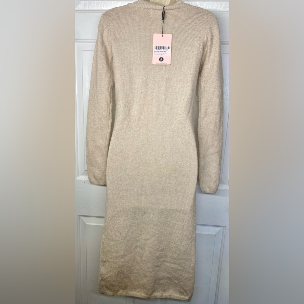 PrettyLittleThing Oatmeal Split Front Knitted Mid… - image 4